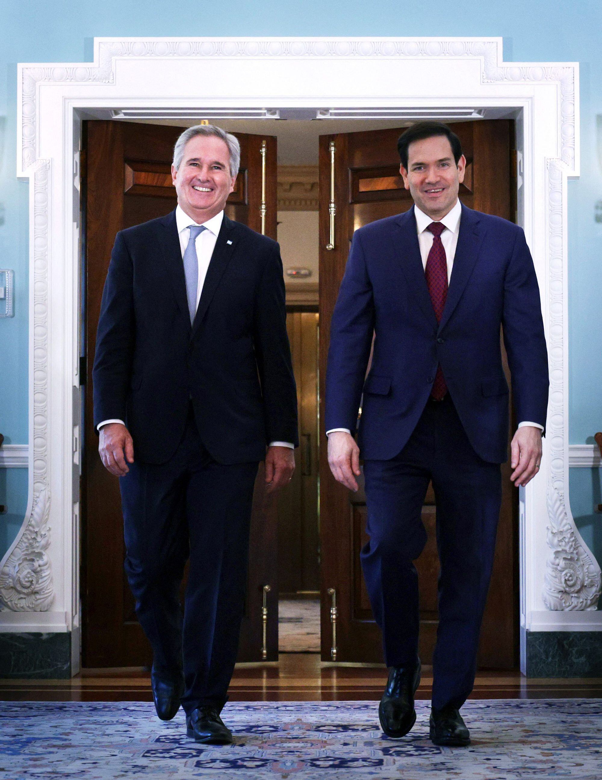 Pablo Quirno y el secretario de Estado de EE.UU., Marco Rubio, en Washington
