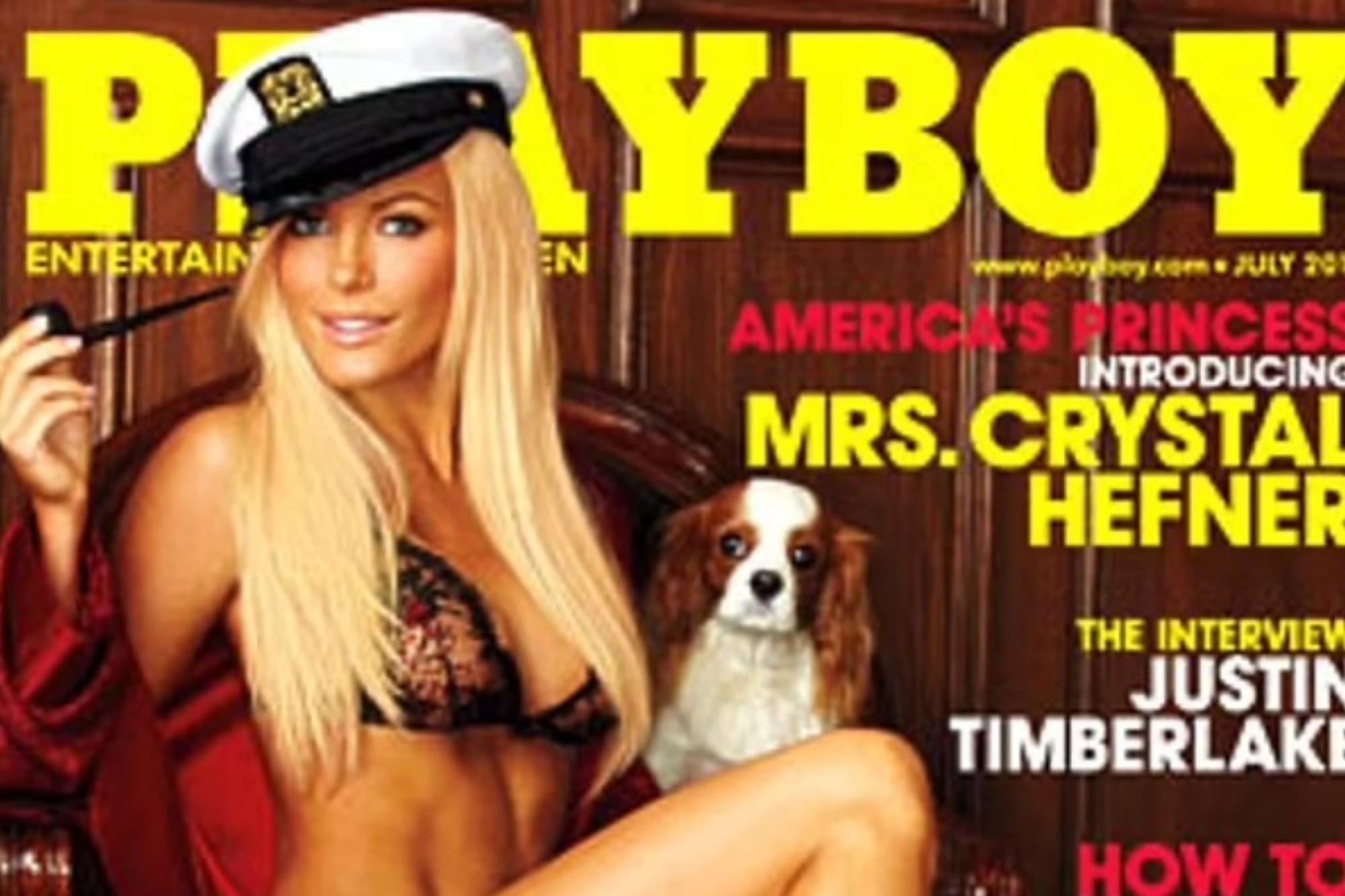 Crystal Hefner en una de las primeras tapas de Playboy que realizó