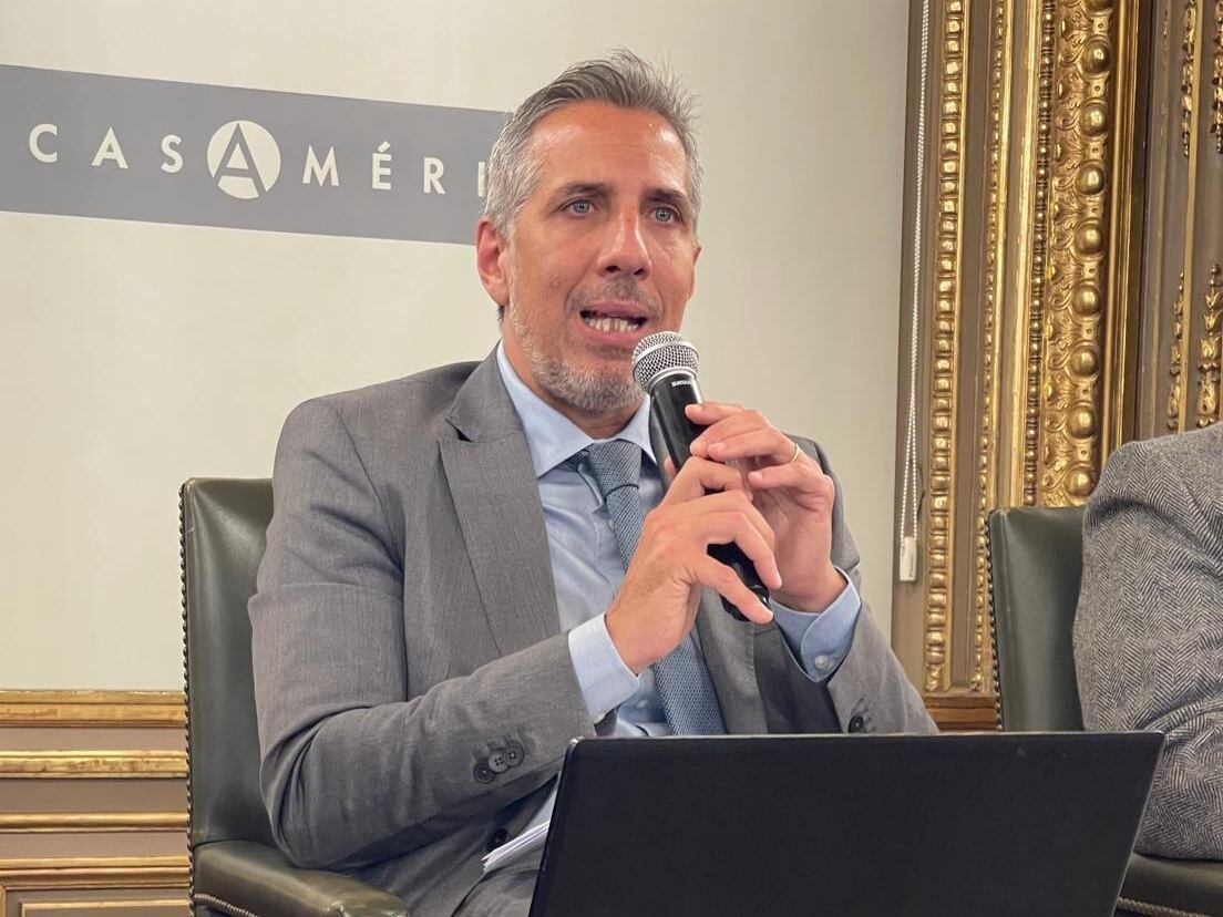 Diego Luciani, durante una conferencia sobre lucha contra la corrupción, en Madrid