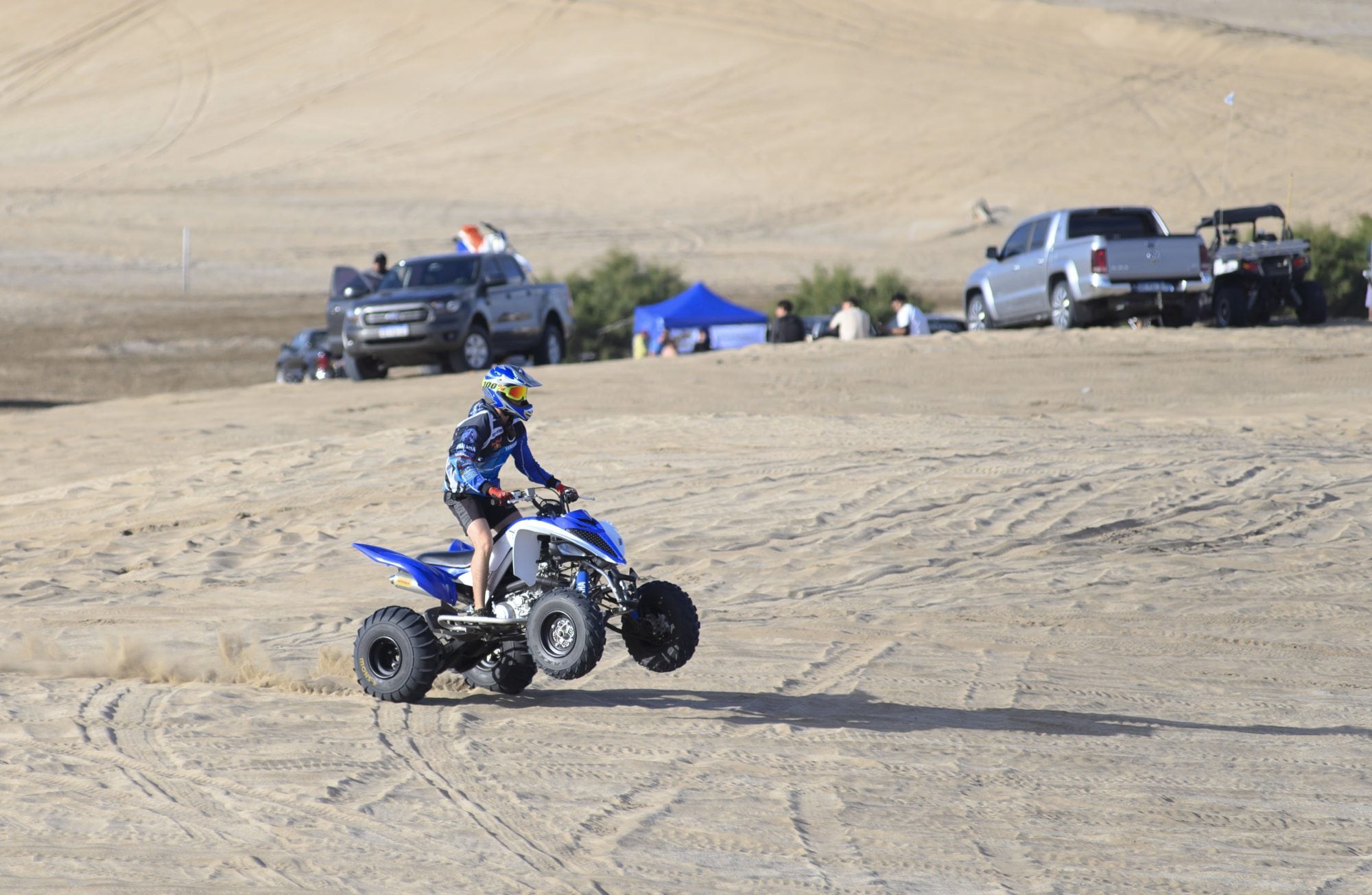 La zona de médanos de La Frontera, donde ocurrió la colisión de la que Bastián salió en estado crítico