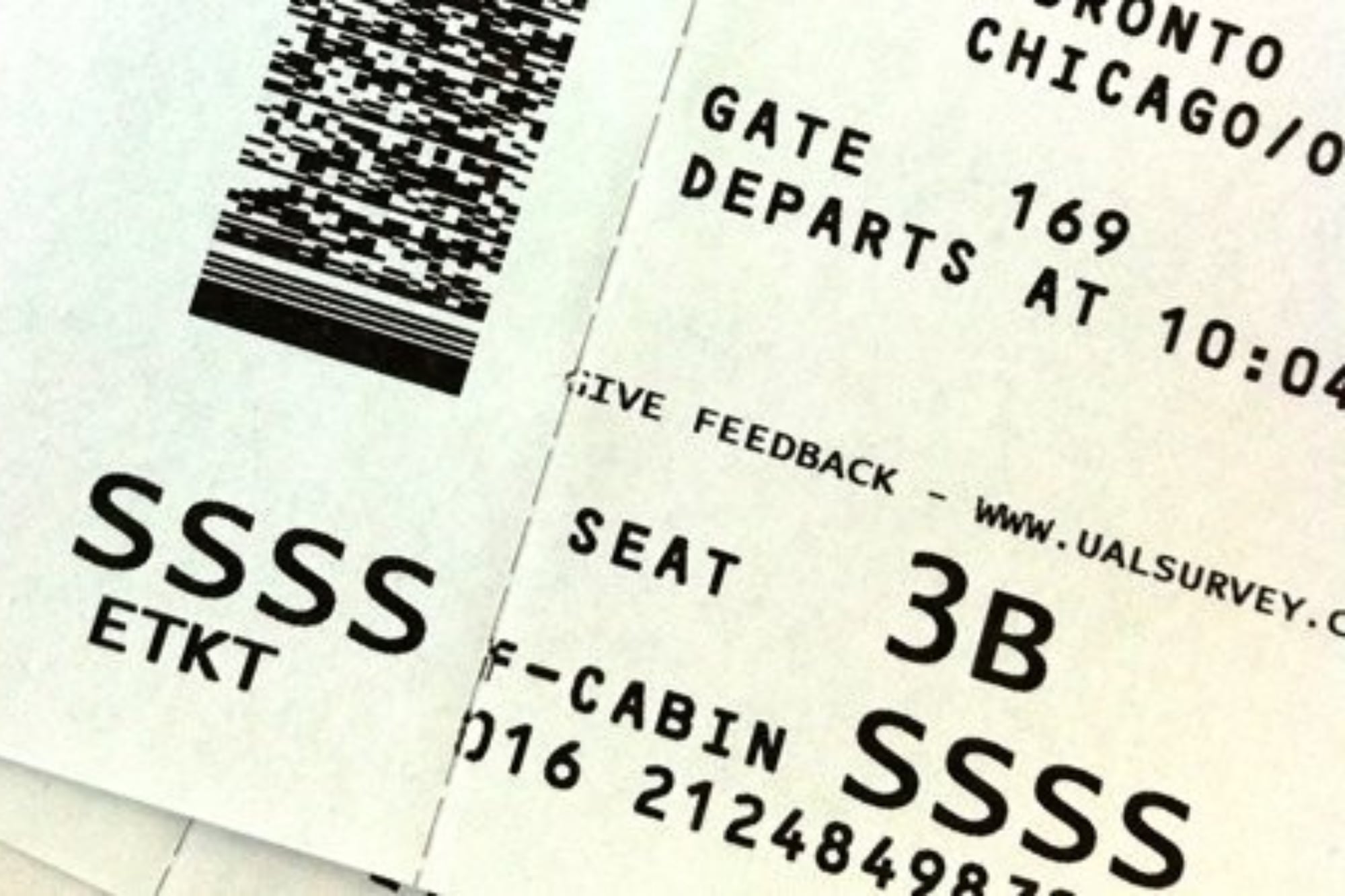 Este código puede verse frecuentemente en las tarjetas de embarque, pero no es algo precisamente positivo