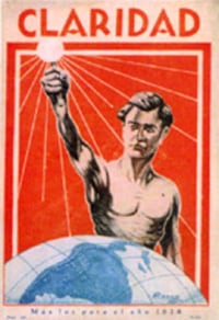 Portada de la revista <I>Claridad</I>. Llevaba la antorcha de la actitud combativa del grupo de Boedo