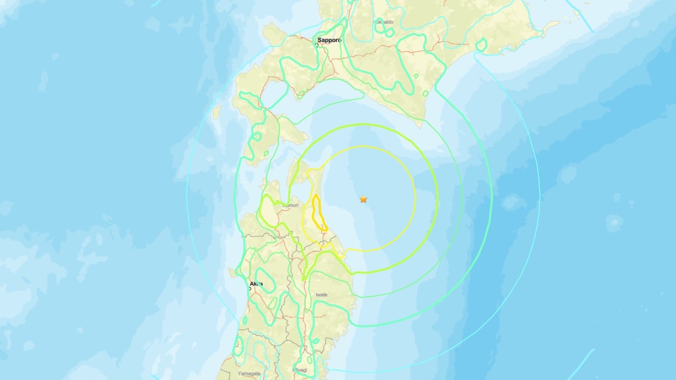 Japón emite alerta de tsunami tras un potente sismo de magnitud 7,2 en el norte del país