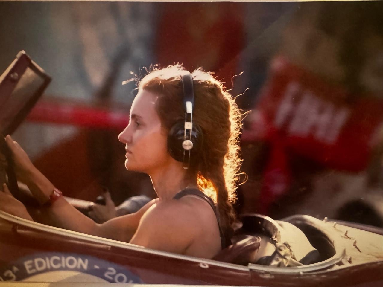 Margarita en su primer rally, en el año 2015