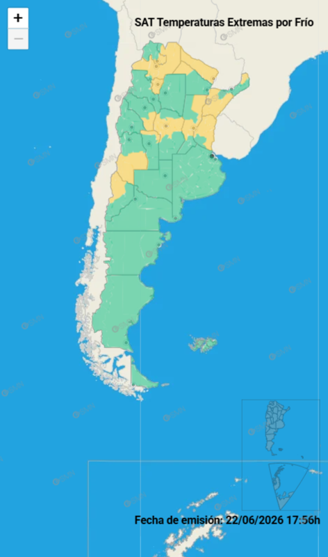 Alerta por frío extremo en la Argentina