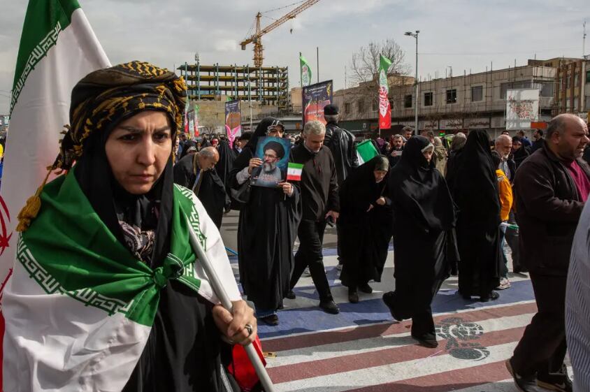 Una marcha para conmemorar el 47.º aniversario de la Revolución Islámica, en Teherán, en febrero