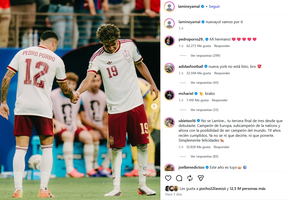 Lamine se mostró muy motivado por la final del domingo