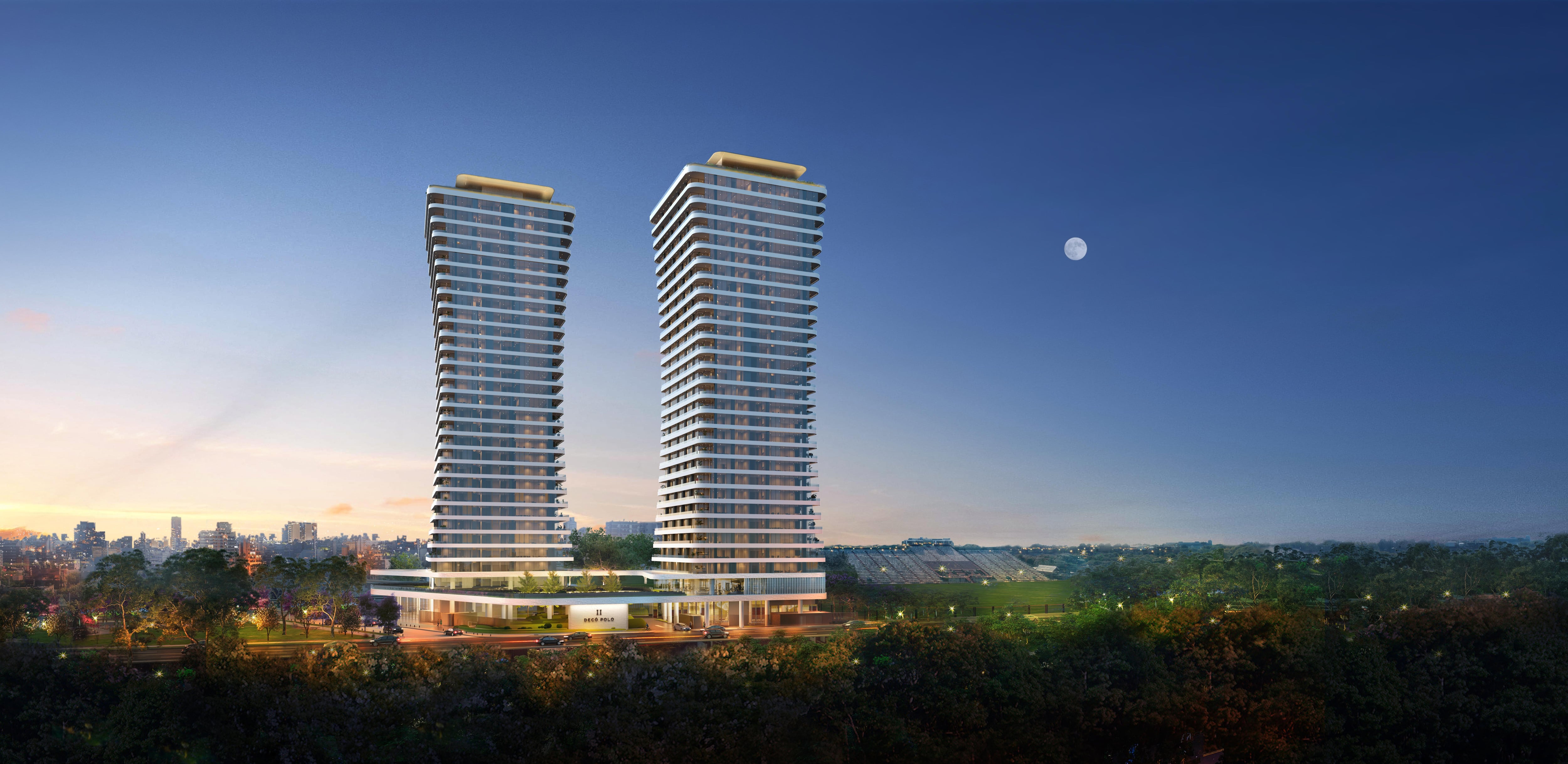 Decó Polo son dos torres de 30 pisos con departamentos que llegan hasta los 890 m²