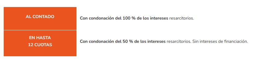 De pagar al contado, se condonará el 100% de los intereses resarcitorios