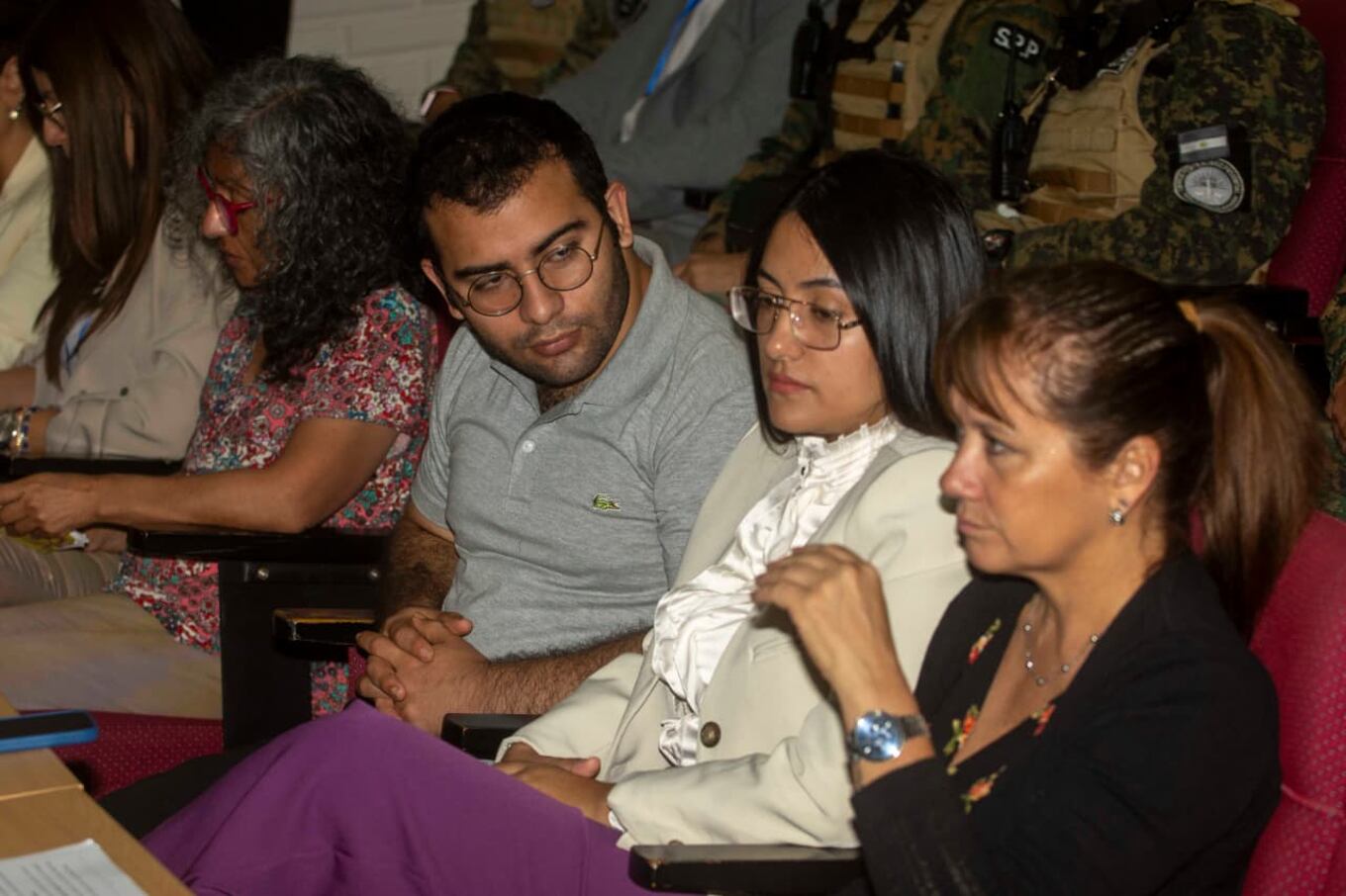 César Sena, el principal acusado por el femicidio, en la audiencia de hoy