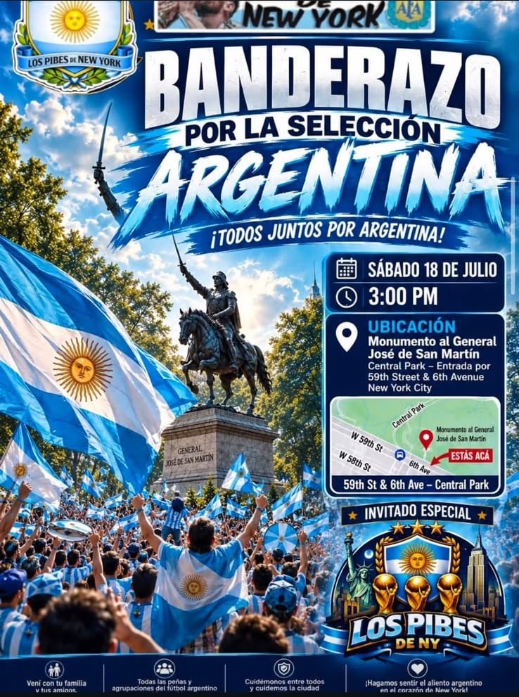 Banderazo argentina en Nueva York