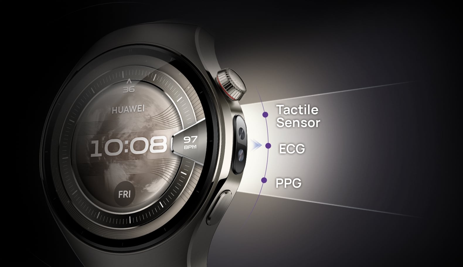 Los sensores laterales del Huawei Watch 5