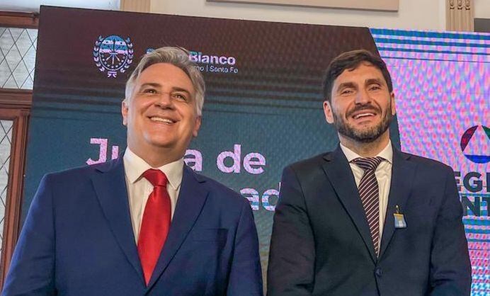 Martín Llaryora y Maximiliano Pullaro