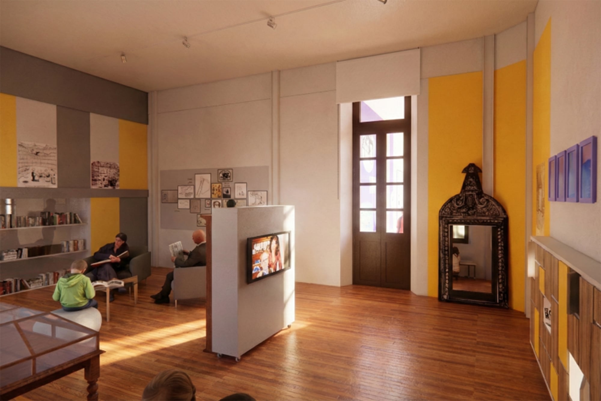 Una de las salas del futuro Museo Quino, que funcionará en el edificio de la antigua Escuela Mitre, de Mendoza