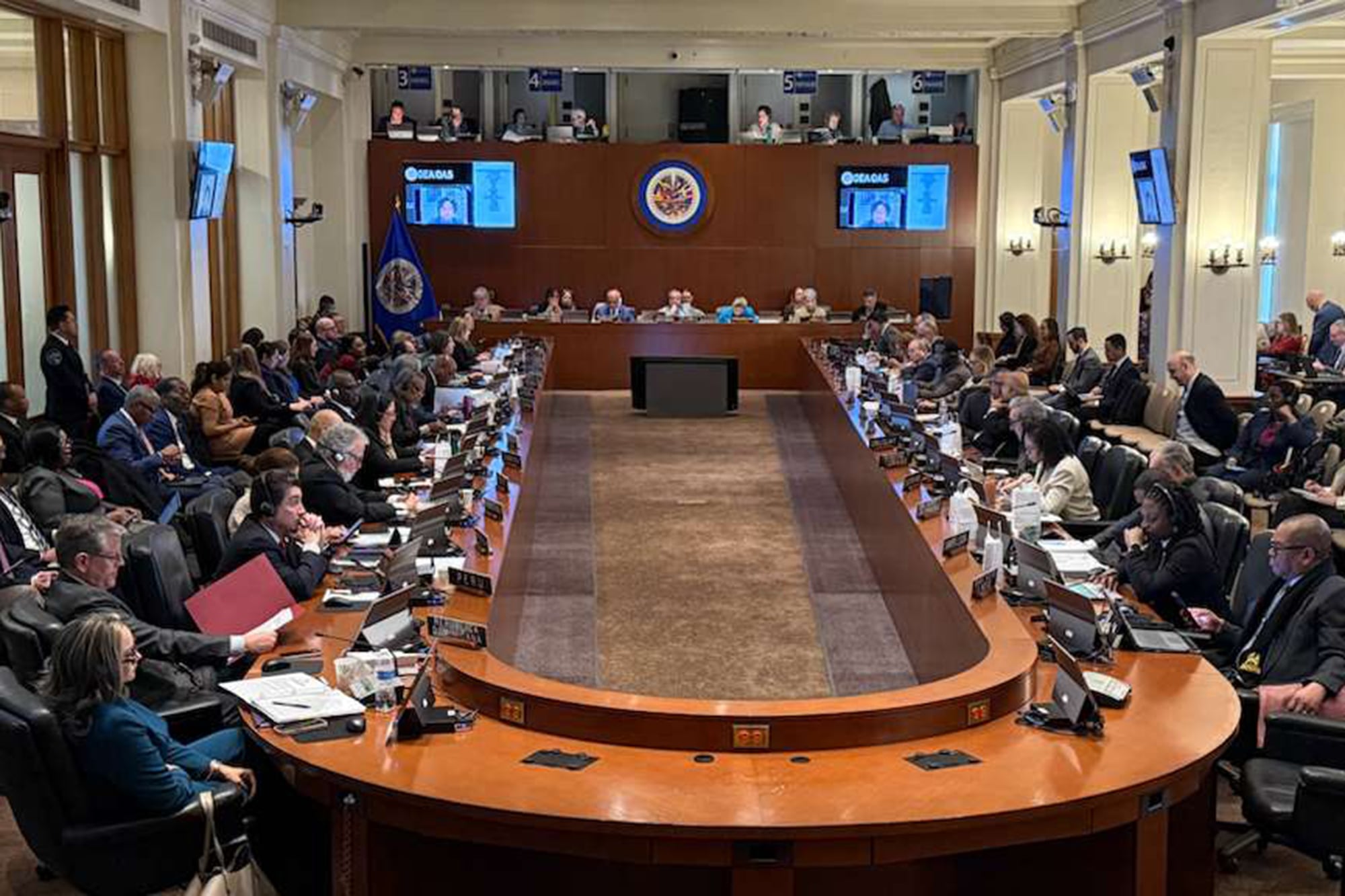 La sesión del Consejo Permanente de la OEA en la sede en Washington, el miércoles 21 de enero de 2026.