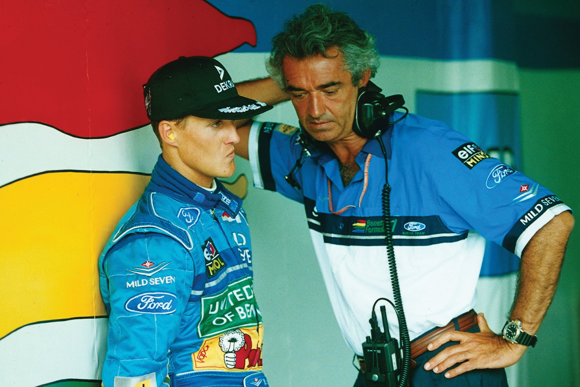 Junto a Schumacher en el Gran Premio de Japón de 1995