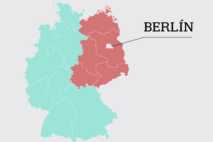 Berlín estaba en territorio de la República Democrática Alemana