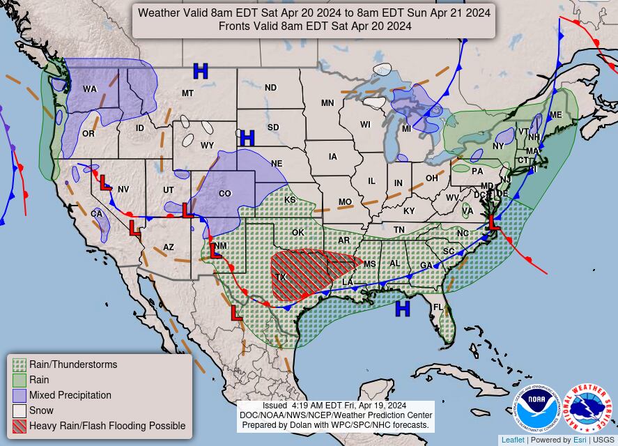 Mapa del pronóstico y alertas de este sábado 20 de abril