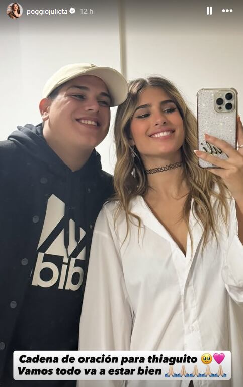 Julieta Poggio dejó en claro su emoción a la mejoría en el estado de salud de Thiago Medina (Foto: Captura Instagram/@poggiojulieta)