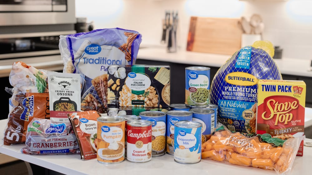 Productos de la canasta de Acción de Gracias de Walmart (Captura/Walmart)