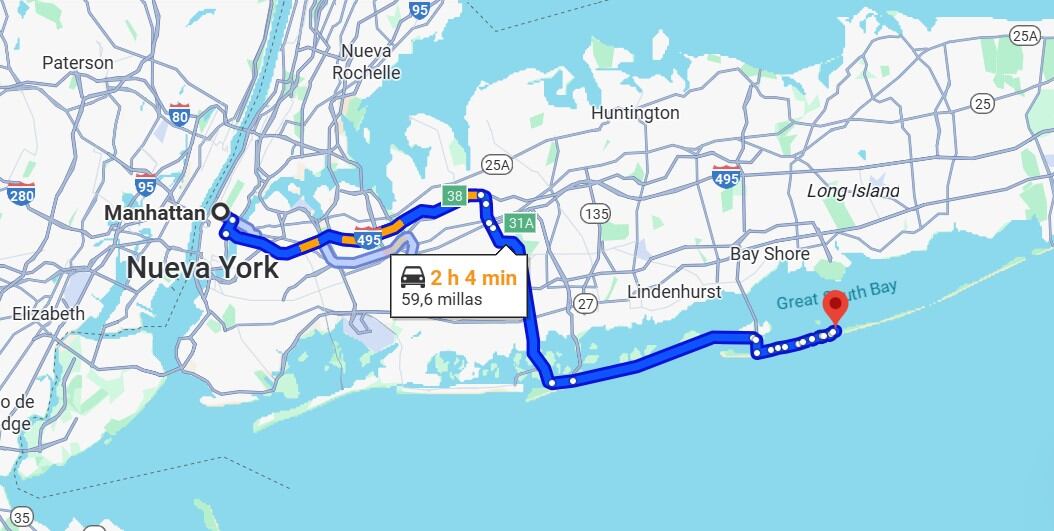 Si se va en auto, Ocean Beach está a dos horas de Manhattan