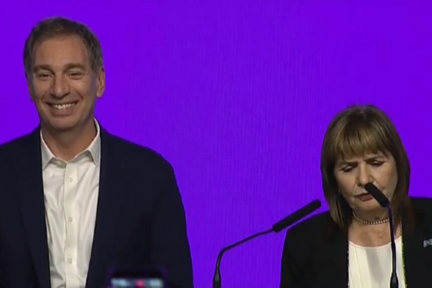 Patricia Bullrich y Diego Santilli en el búnker de La Libertad Avanza