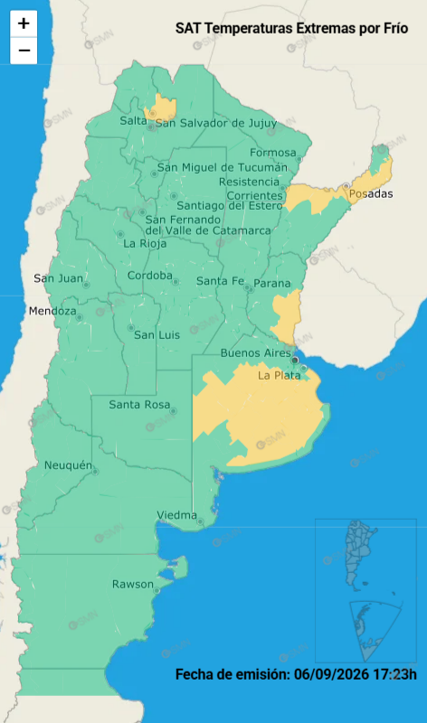 Varias provincias se verán afectadas por una alerta amarilla por frío extremo