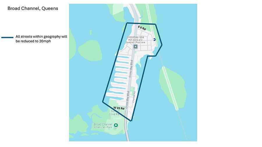 Broad Channel es la zona elegida en Queens para el nuevo límite de velocidad
