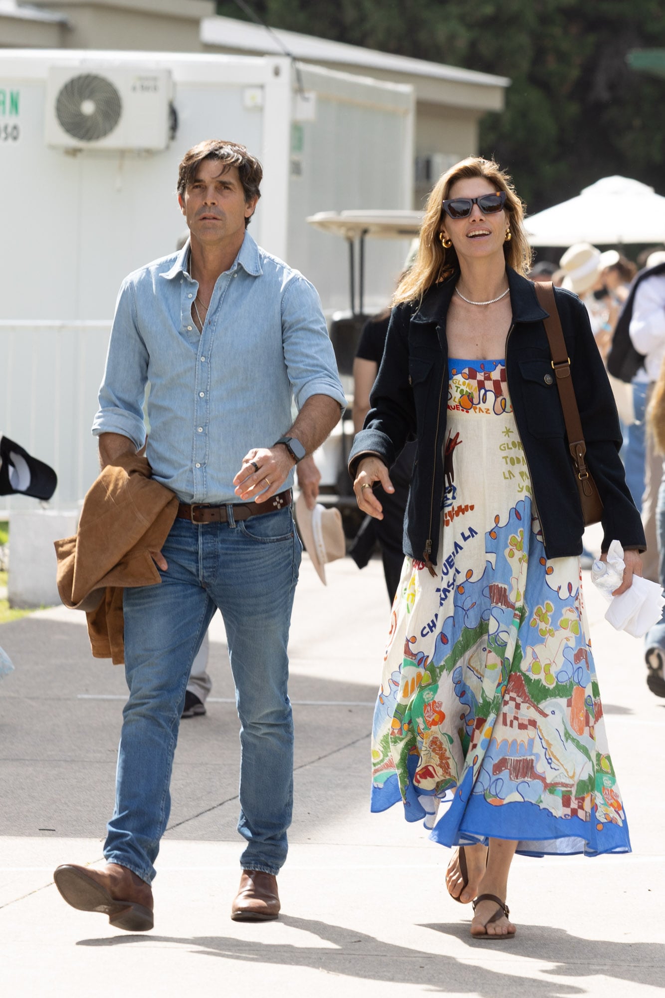 Nacho Figueras y Delfina Blaquier llegaron muy temprano a Palermo porque vieron el repechaje que jugó en la cancha 2 La Zeta Kazak con La Aguada