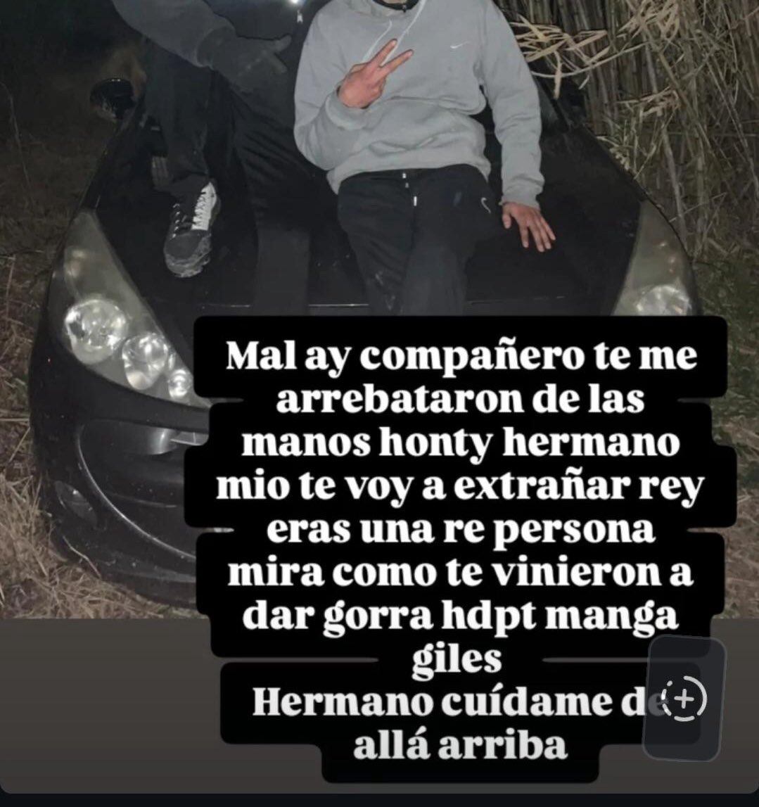 La despedida en redes sociales del menor delincuente que fue abatido por un policía
