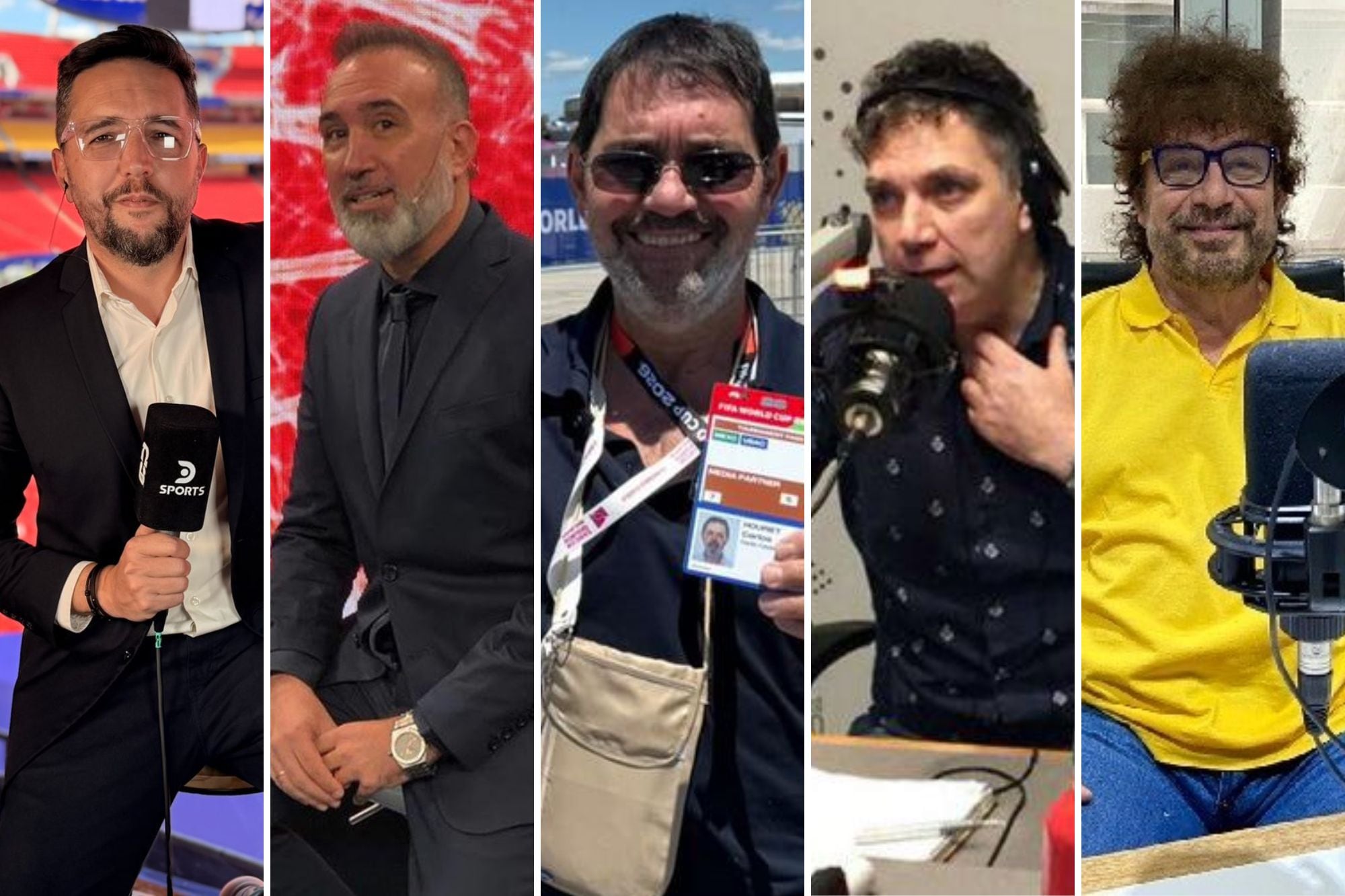 Fernández, Anello, Houriet, Gentili y Mollo, los relatores de la selección argentina en radio