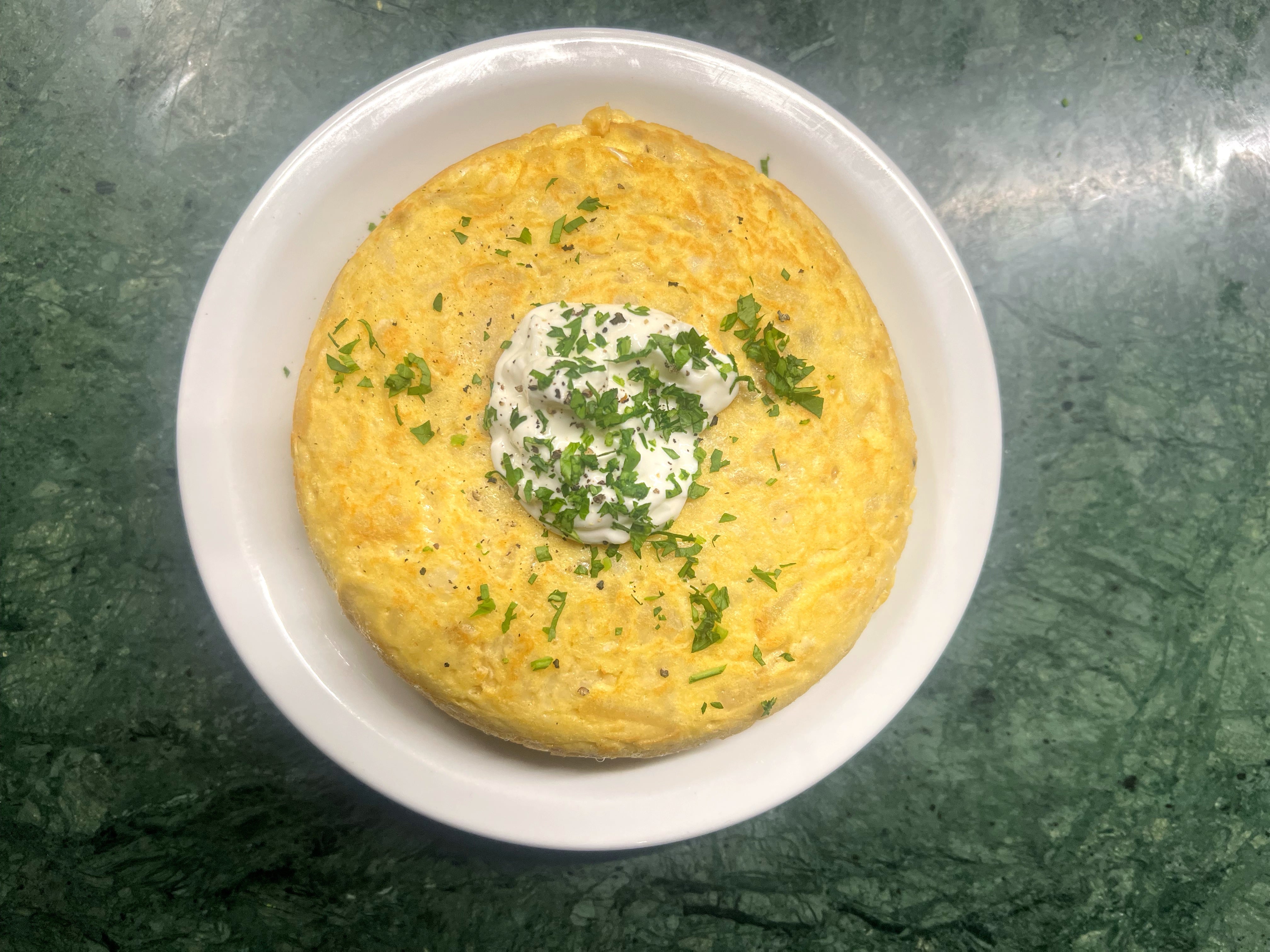 La tortilla de papa más cremosa y sin huevo líquido