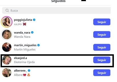 Desde su cuenta de agencia, Wanda Nara comenzó a seguir a Ekaterina (Foto: Captura Instagram)