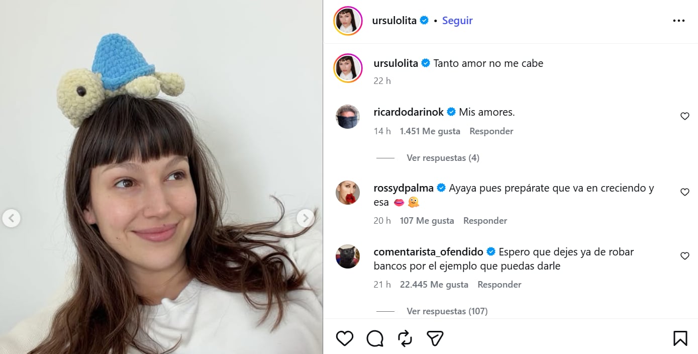 Úrsula Corberó compartió la intimidad de su día a día con su bebé y el Chino Darín: “Tanto amor no me cabe” 6 El posteo tierno de Úrsula Corberó y la respuesta de Ricardo Darín