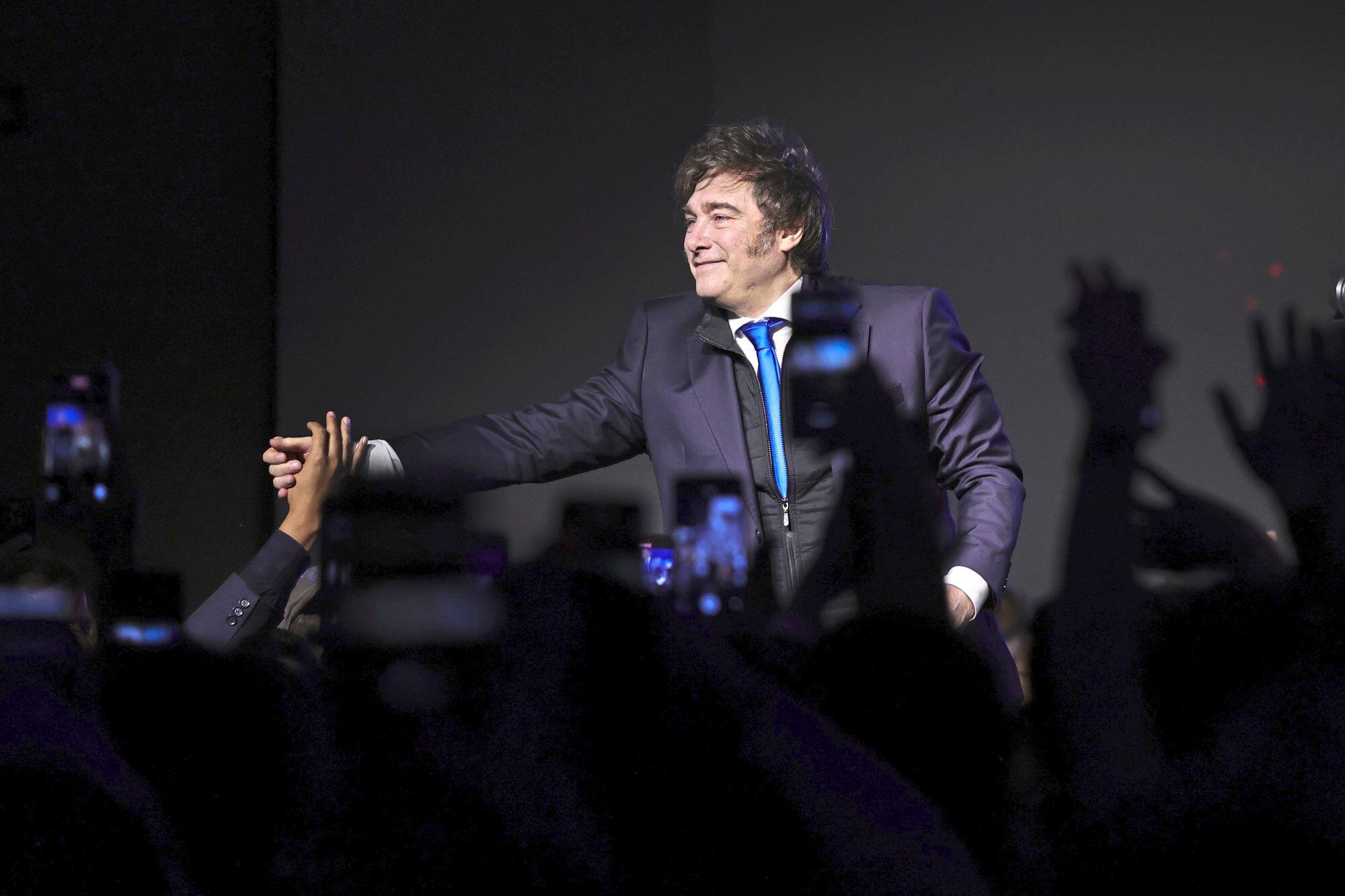 Luego de participar en el acto de La Derecha Diario en Córdoba, Milei hablará en La Rural (AP Photo/Nicolas Aguilera)