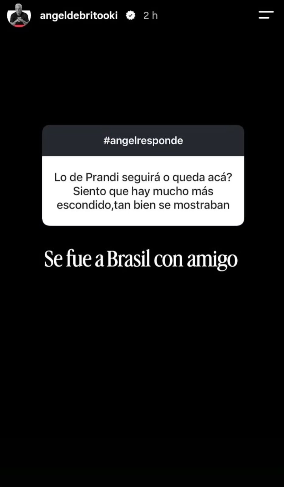 Ángel de Brito contó que Julieta Prandi viajó a Brasil tras su separación (Foto: Instagram @angeldebritooki)