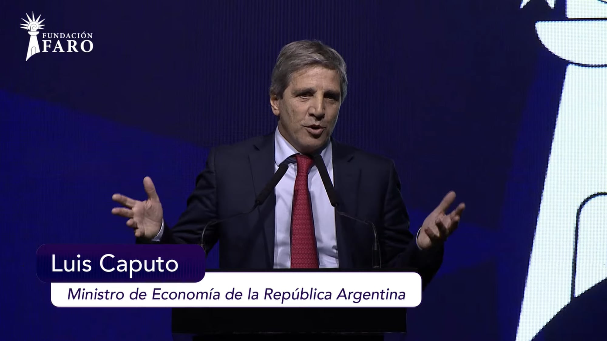Luis Caputo habló antes que Milei en la cena de la fundación Faro