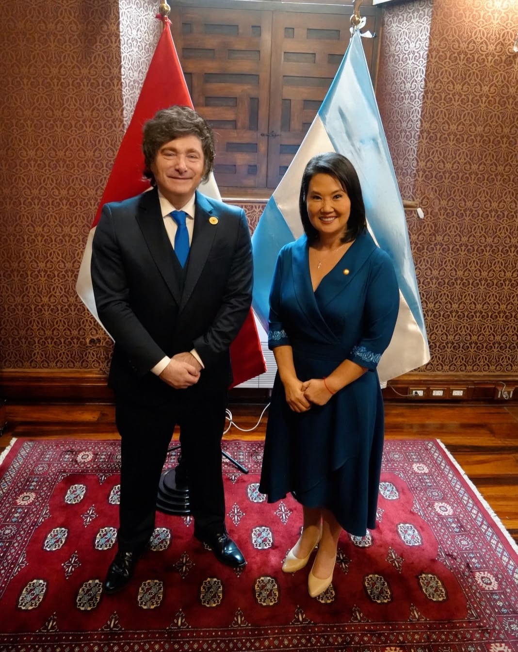 Javier Milei junto a Keiko Fujimori