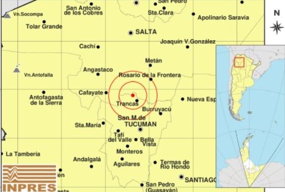 Un sismo sacudió a Tucumán