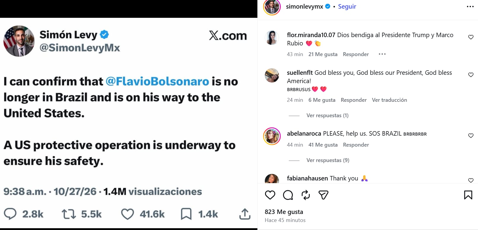 Simón Levy sobre la llegada de Flavio Bolsonaro a Estados Unidos