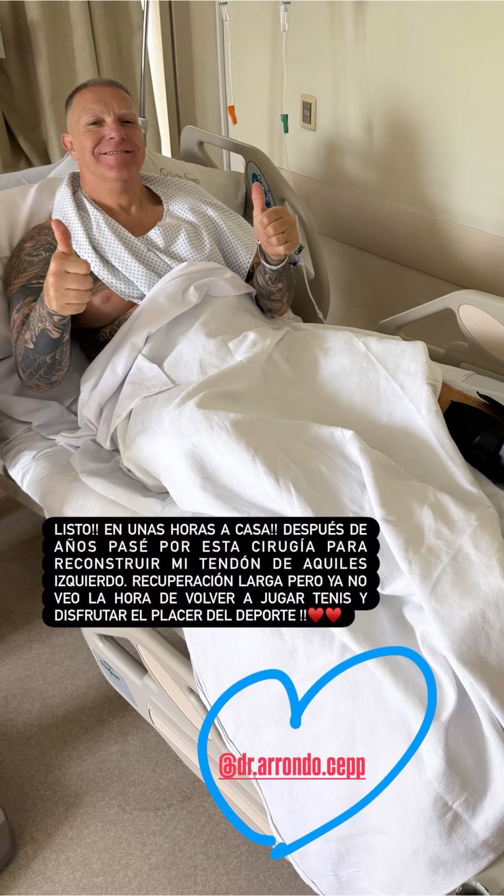 Alejandro Fantino compartió una imagen de su postoperatorio (Foto: Instagram/@fantinofantino)