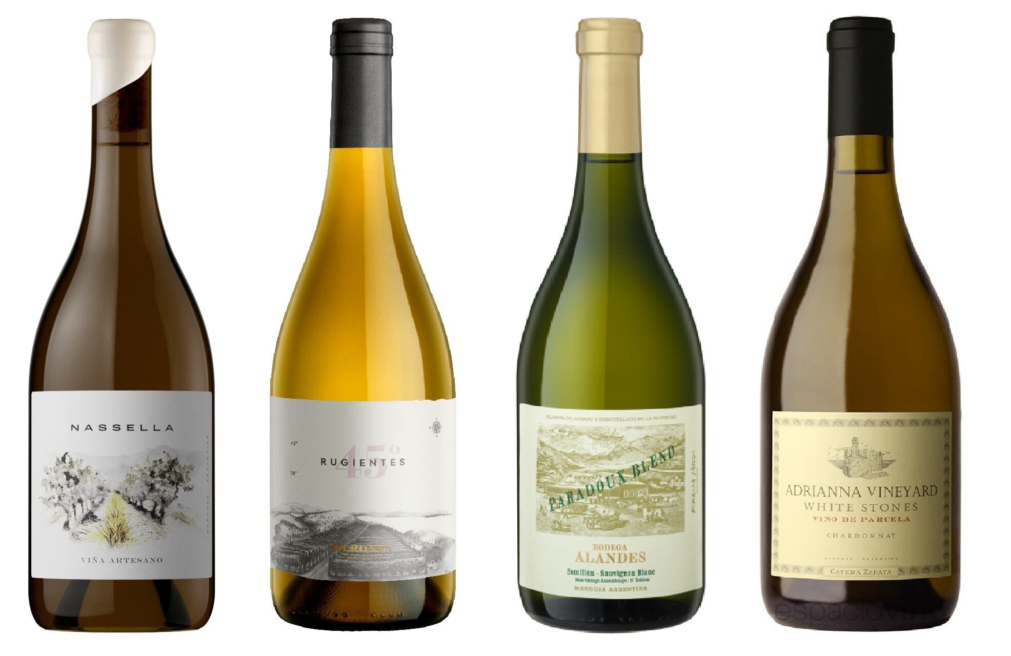 Cuatro premiados: Viña Artesano, 45° Rugientes, Paradoux Blend y Catena Zapata White Stones
