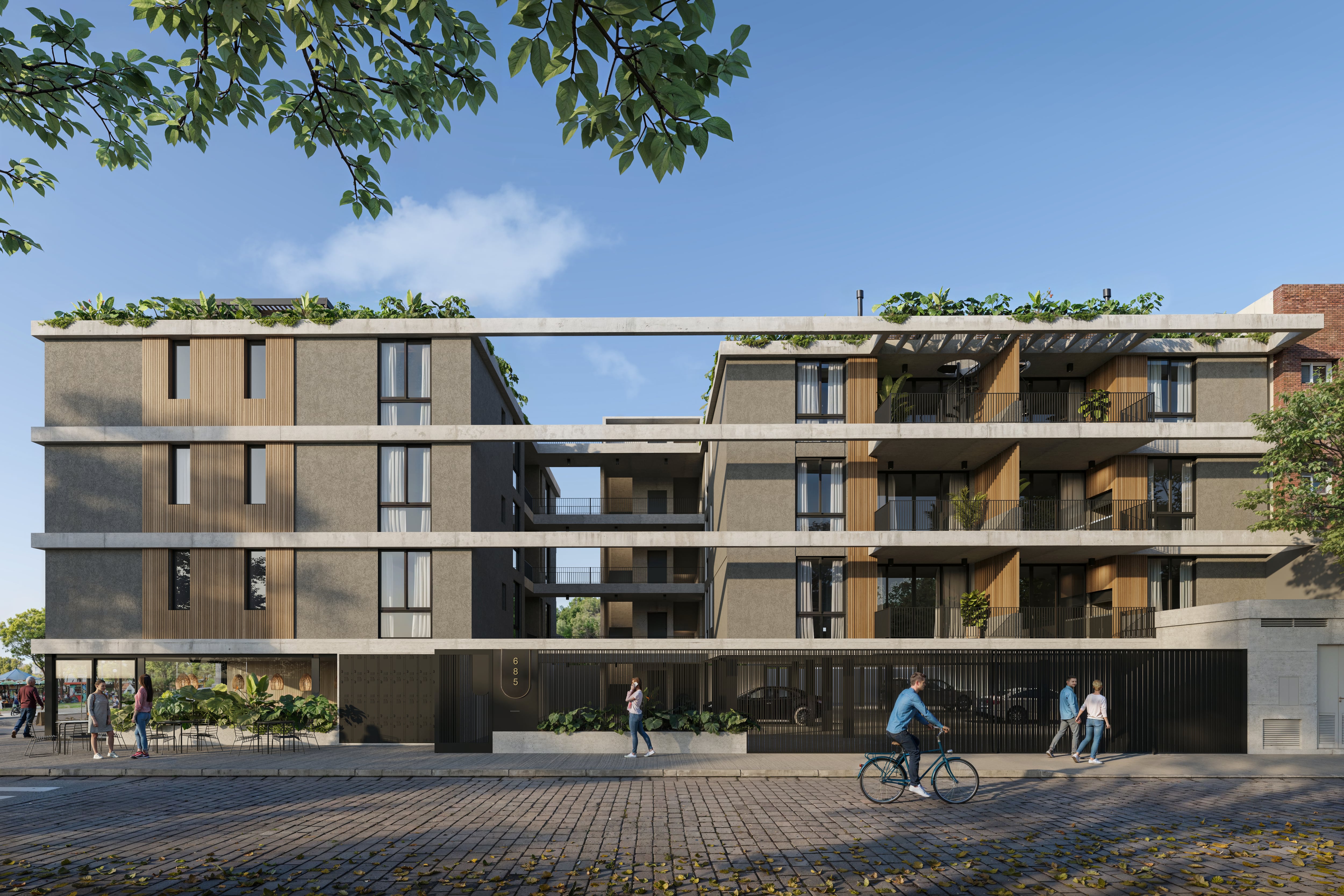 El proyecto: un edificio de baja altura con viviendas multifamiliares y locales en planta baja