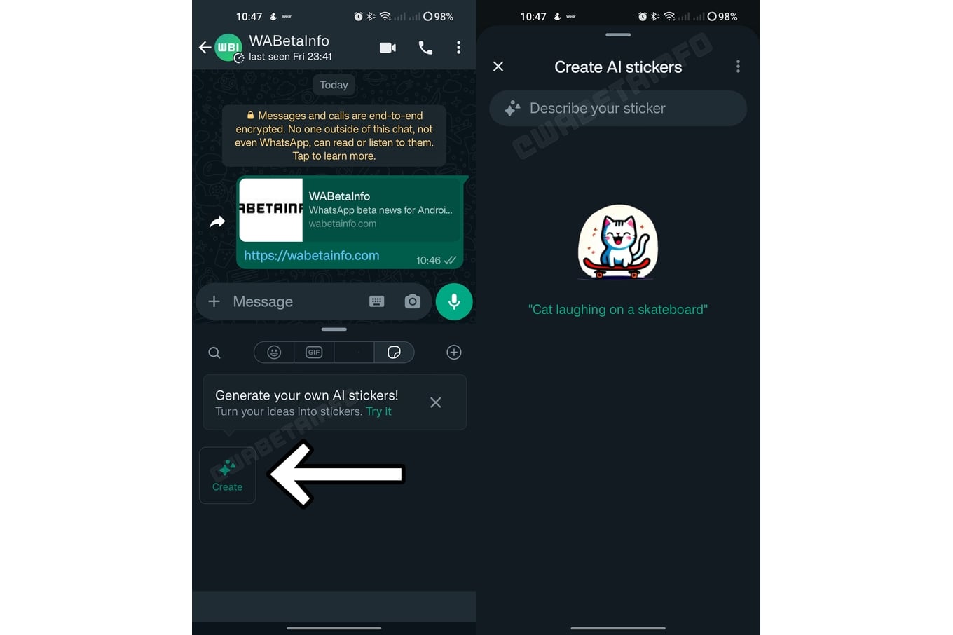 El generador de stickers con IA está en WhatsApp hace varios años