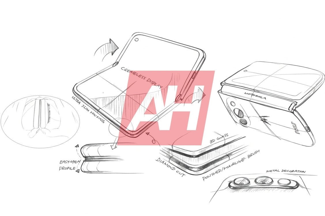 Los bocetos que dan una pista sobre cómo será el próximo plegable de Motorola