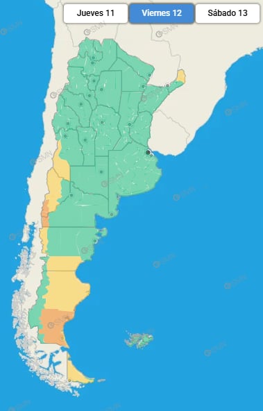 La situación climática para este viernes