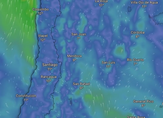El Servicio Meteorológico advirtió que se esperan fuertes vientos en Mendoza y San Juan