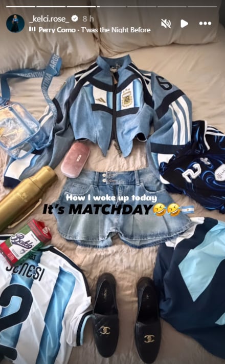 Cómo se preparó el outfit Kelci Rose para el partido