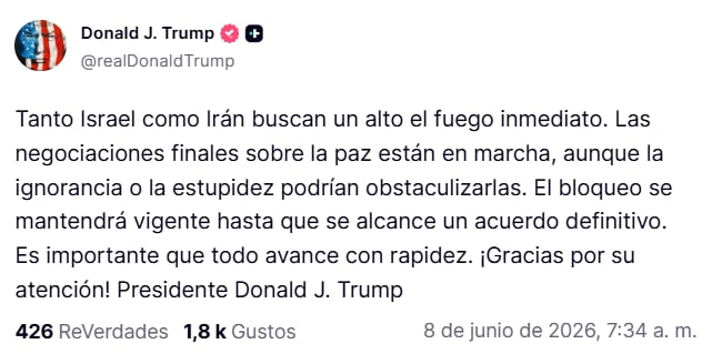Trump exigió a Israel e Irán que detengan los ataques: “Deben dejar de disparar inmediatamente” El mensaje de Trump tras la represalia de Israel contra Irán por nuevos ataques