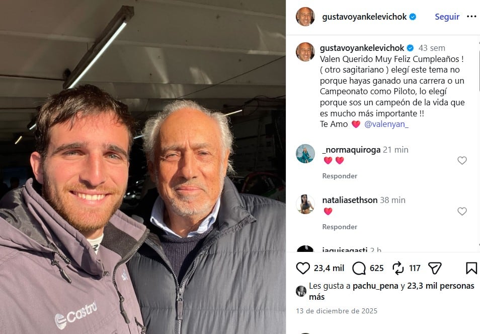 El posteo de Gustavo Yankelevich para su nieto Valentín